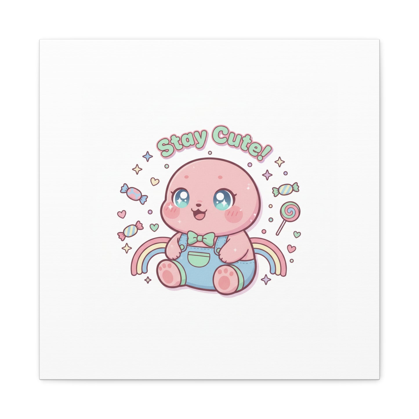 Stay Cute Kawaii Octopus Canvas | Cutecore Pastel, Candy kawaii art
