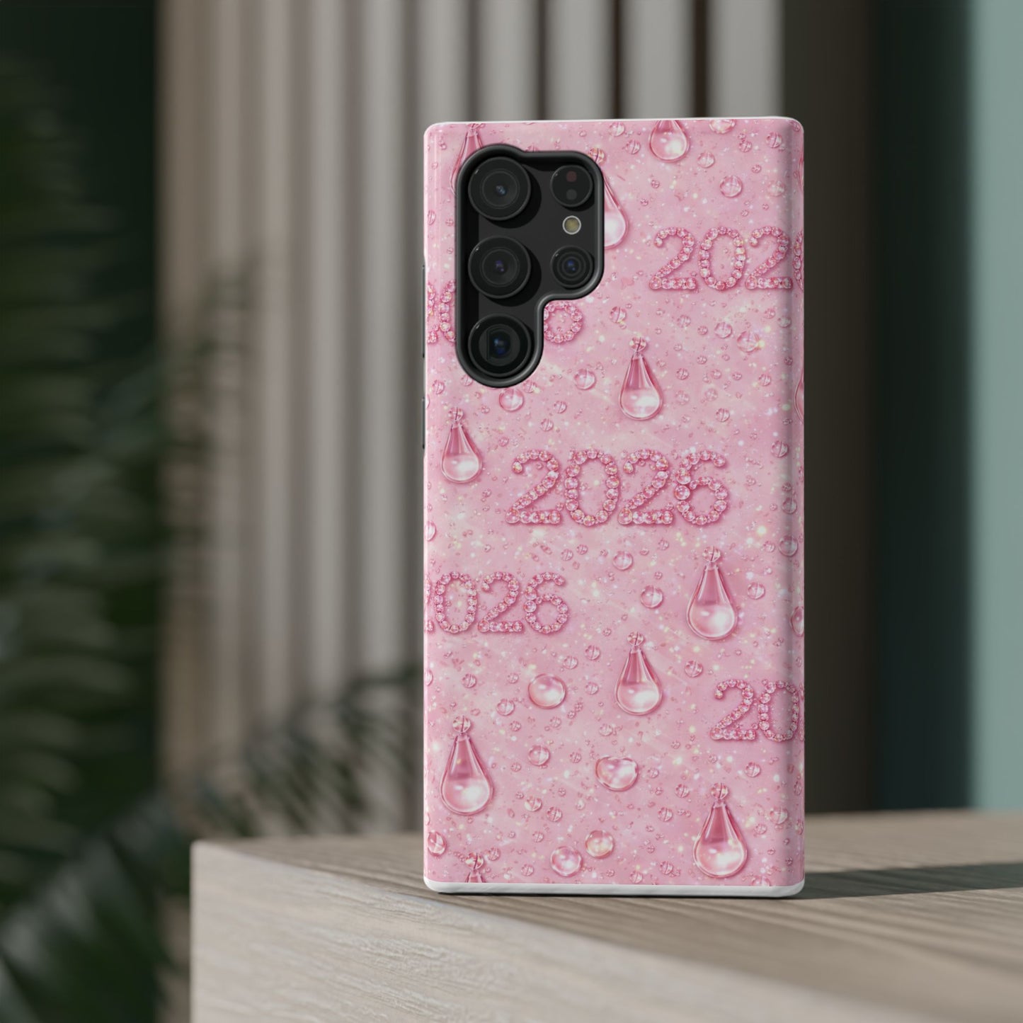2026 Pink Waterdrop Phone Case — Impact-Resistant Protective Cover
