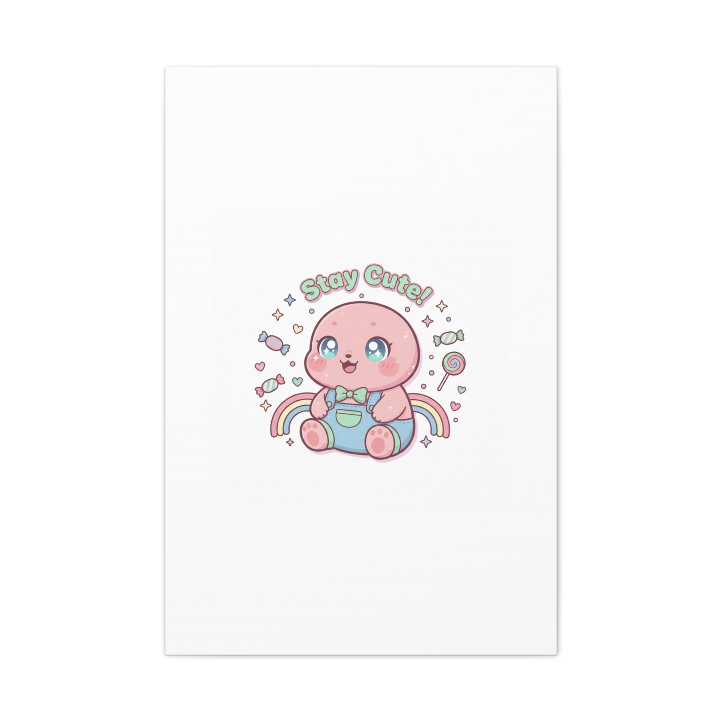 Stay Cute Kawaii Octopus Canvas | Cutecore Pastel, Candy kawaii art