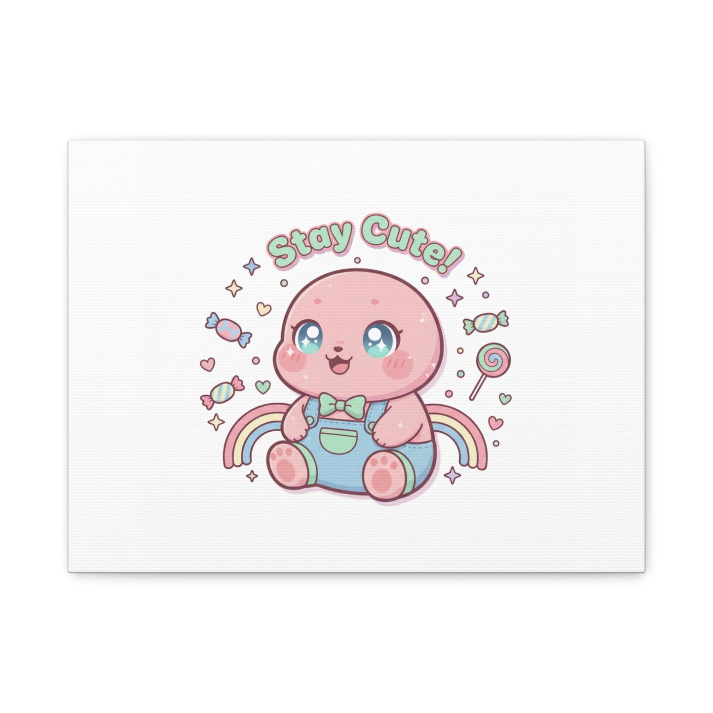Stay Cute Kawaii Octopus Canvas | Cutecore Pastel, Candy kawaii art