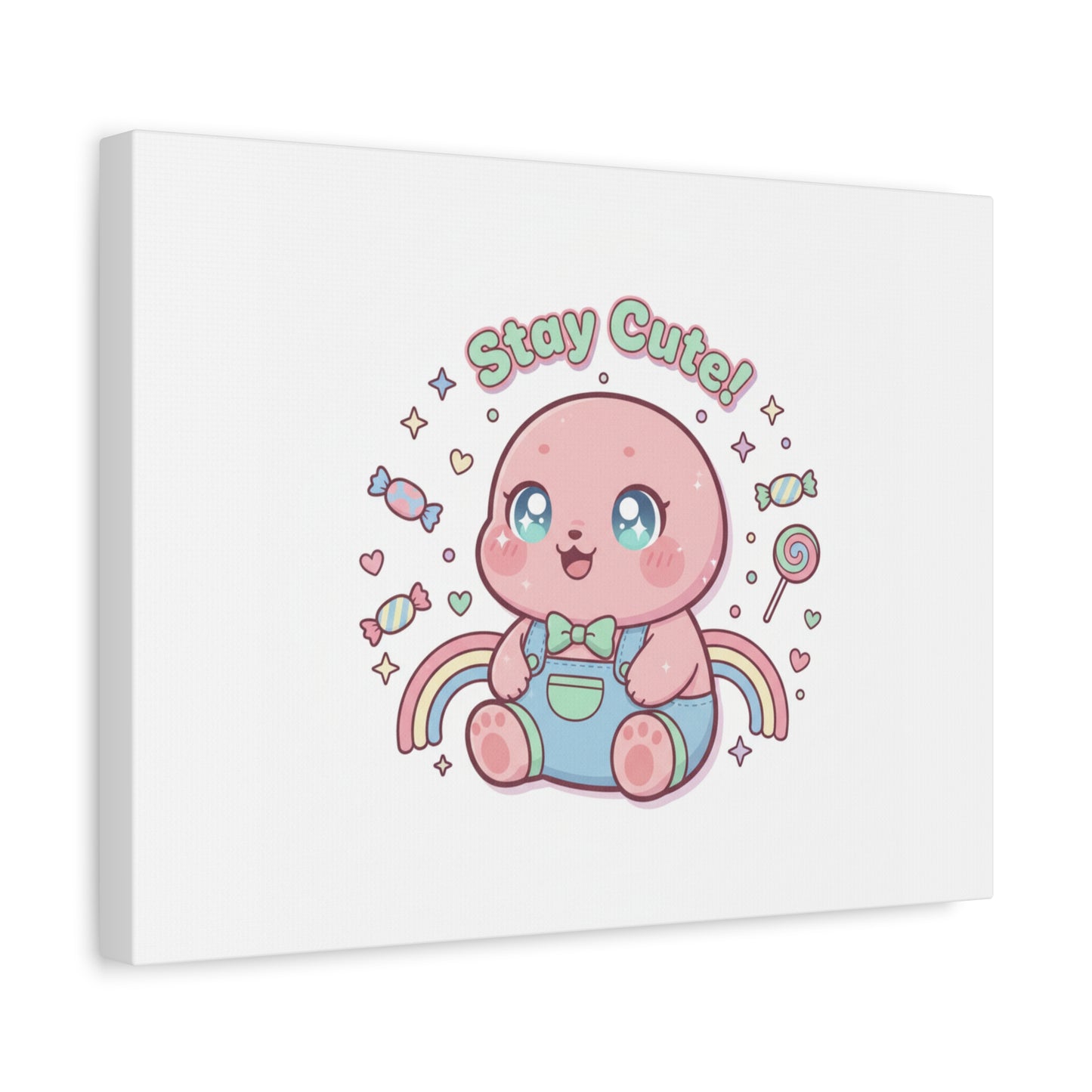 Stay Cute Kawaii Octopus Canvas | Cutecore Pastel, Candy kawaii art