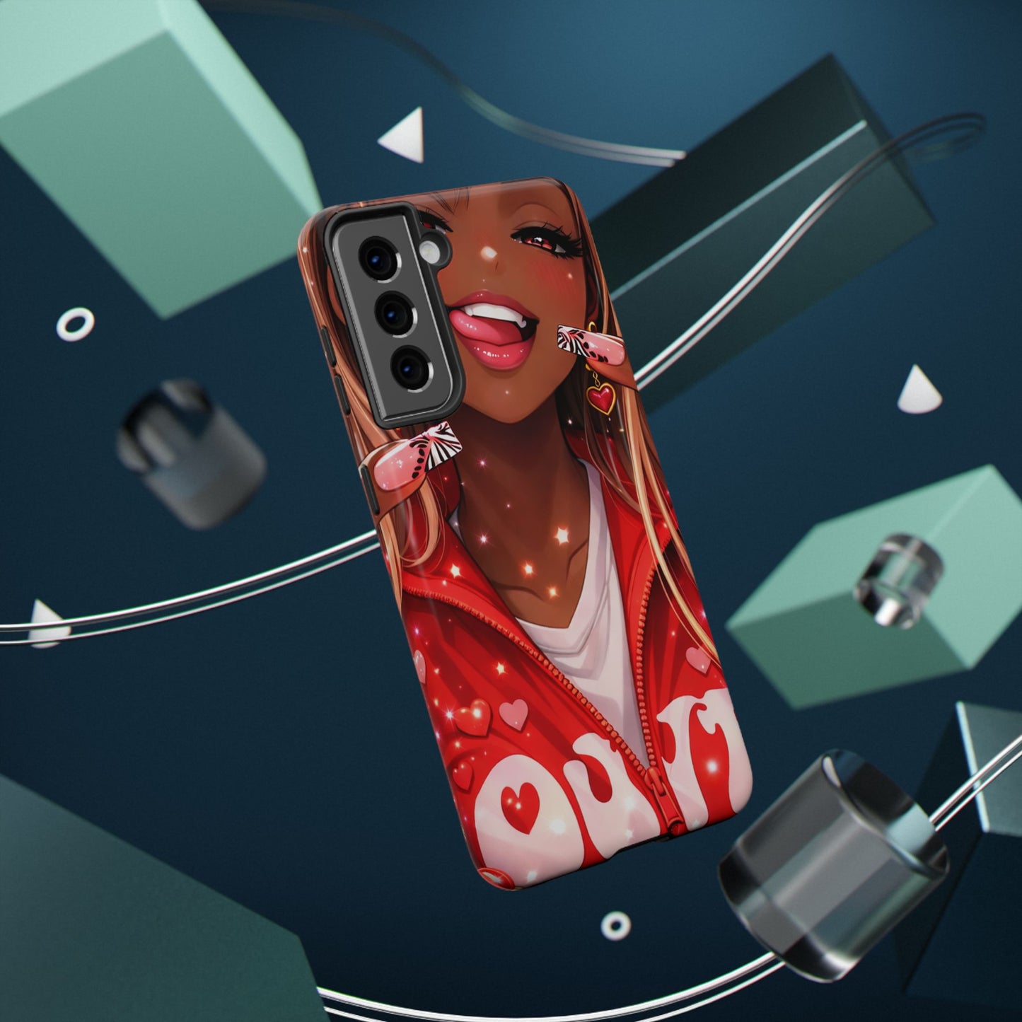 Love Phone Case — Red Heart Jacket Impact-Resistant Case