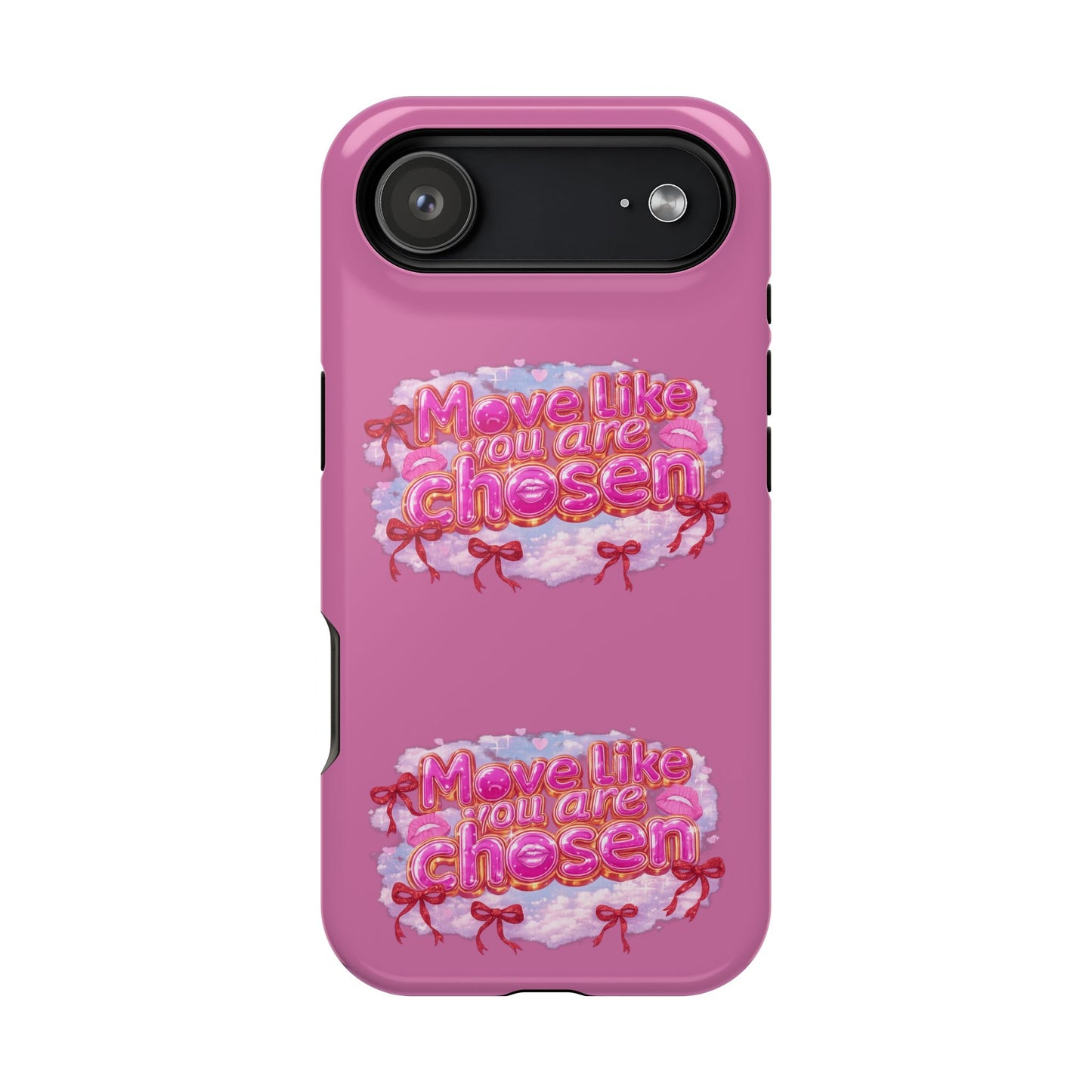 Impact-Resistant Phone Case — “Move Like You Are Chosen” Pink Floral Design