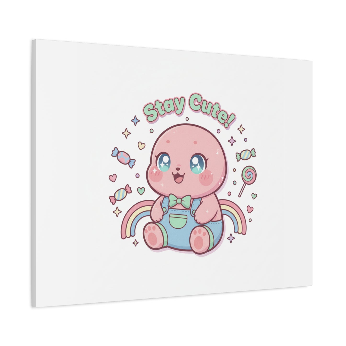 Stay Cute Kawaii Octopus Canvas | Cutecore Pastel, Candy kawaii art