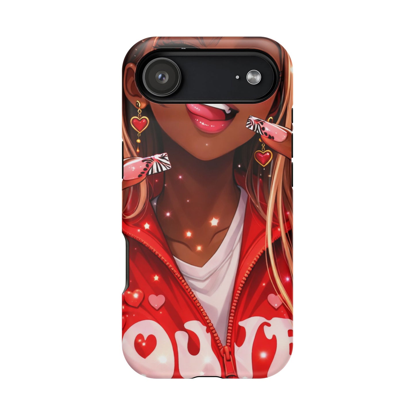 Love Phone Case — Red Heart Jacket Impact-Resistant Case