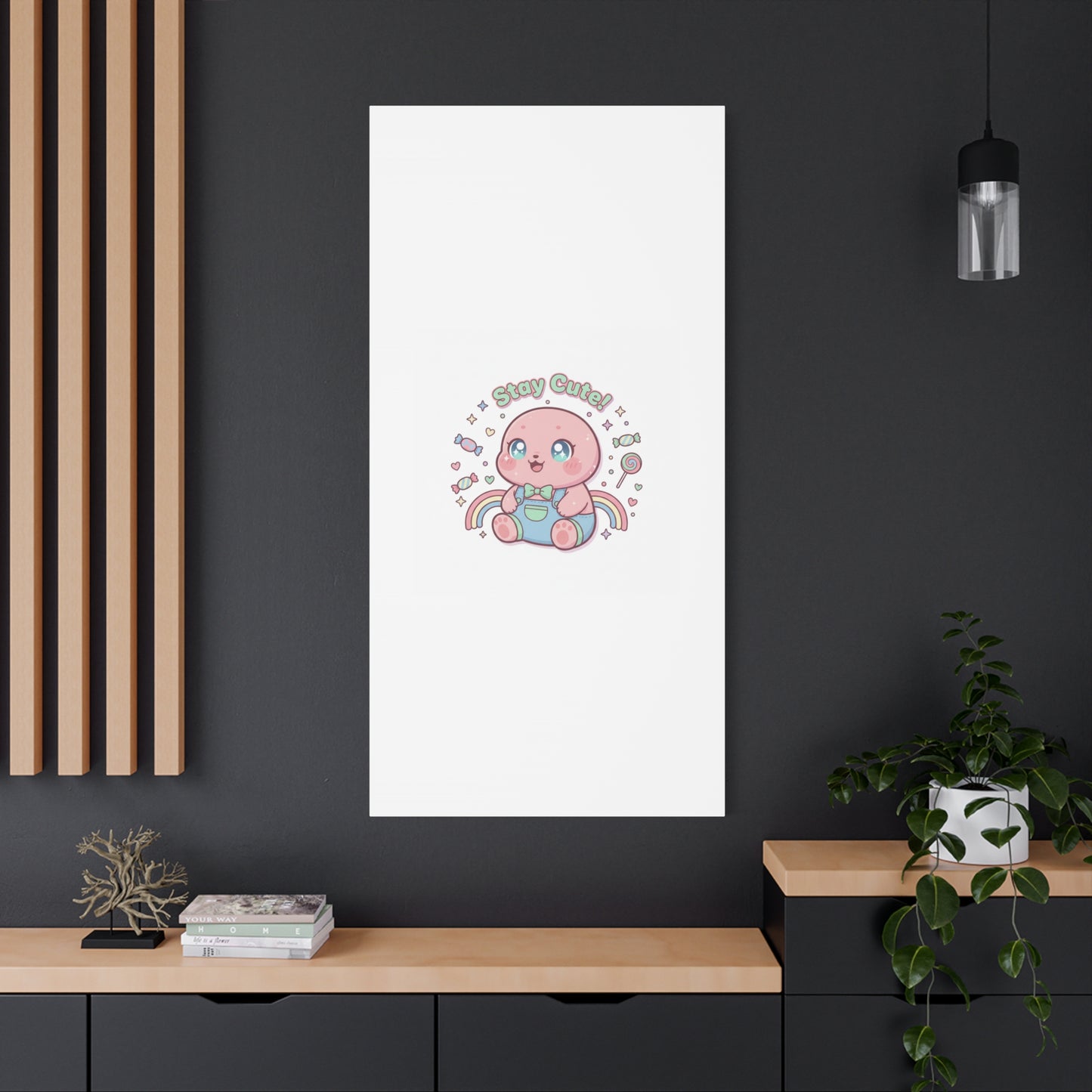 Stay Cute Kawaii Octopus Canvas | Cutecore Pastel, Candy kawaii art