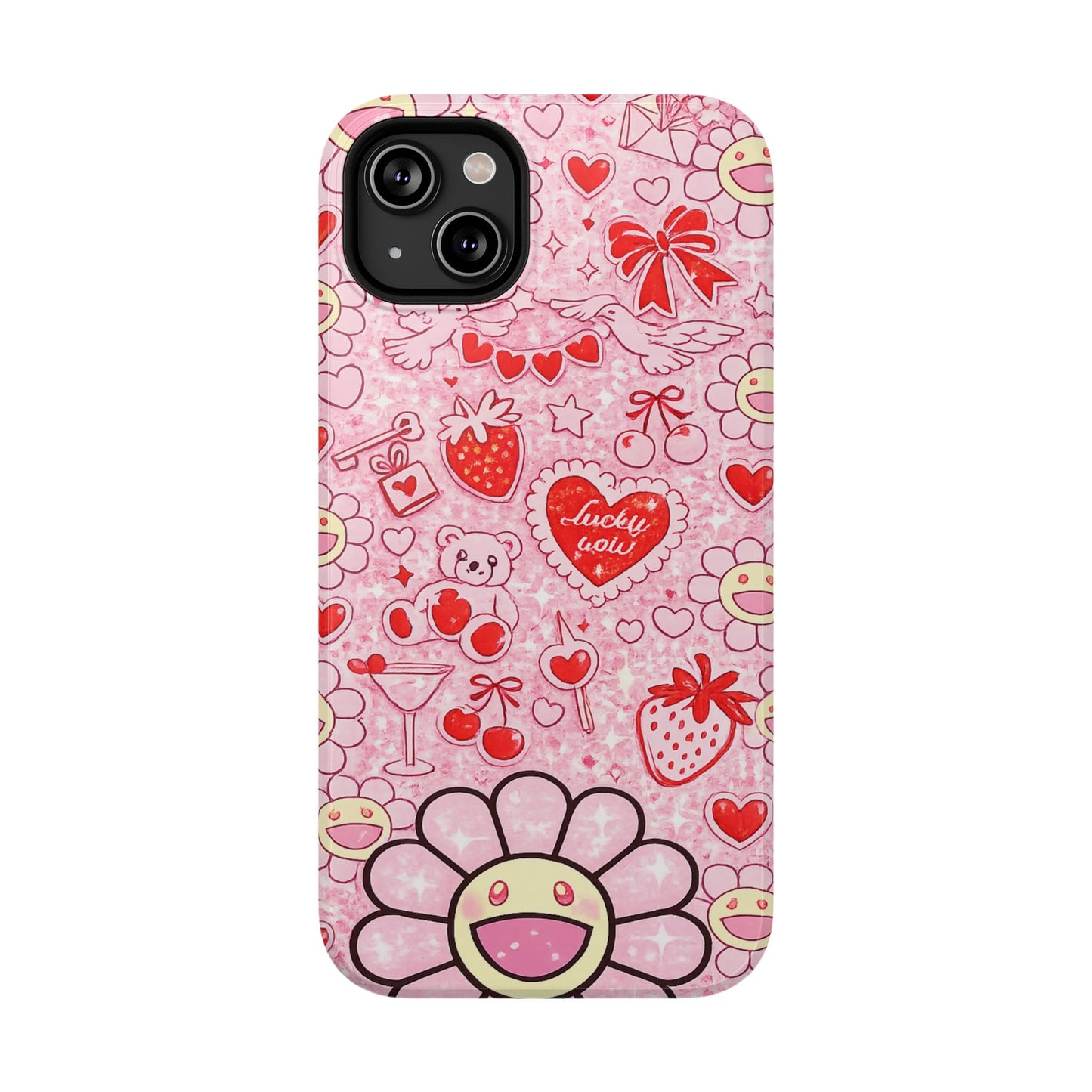 Cute Pink Kawaii Floral Phone Case — Impact-Resistant
