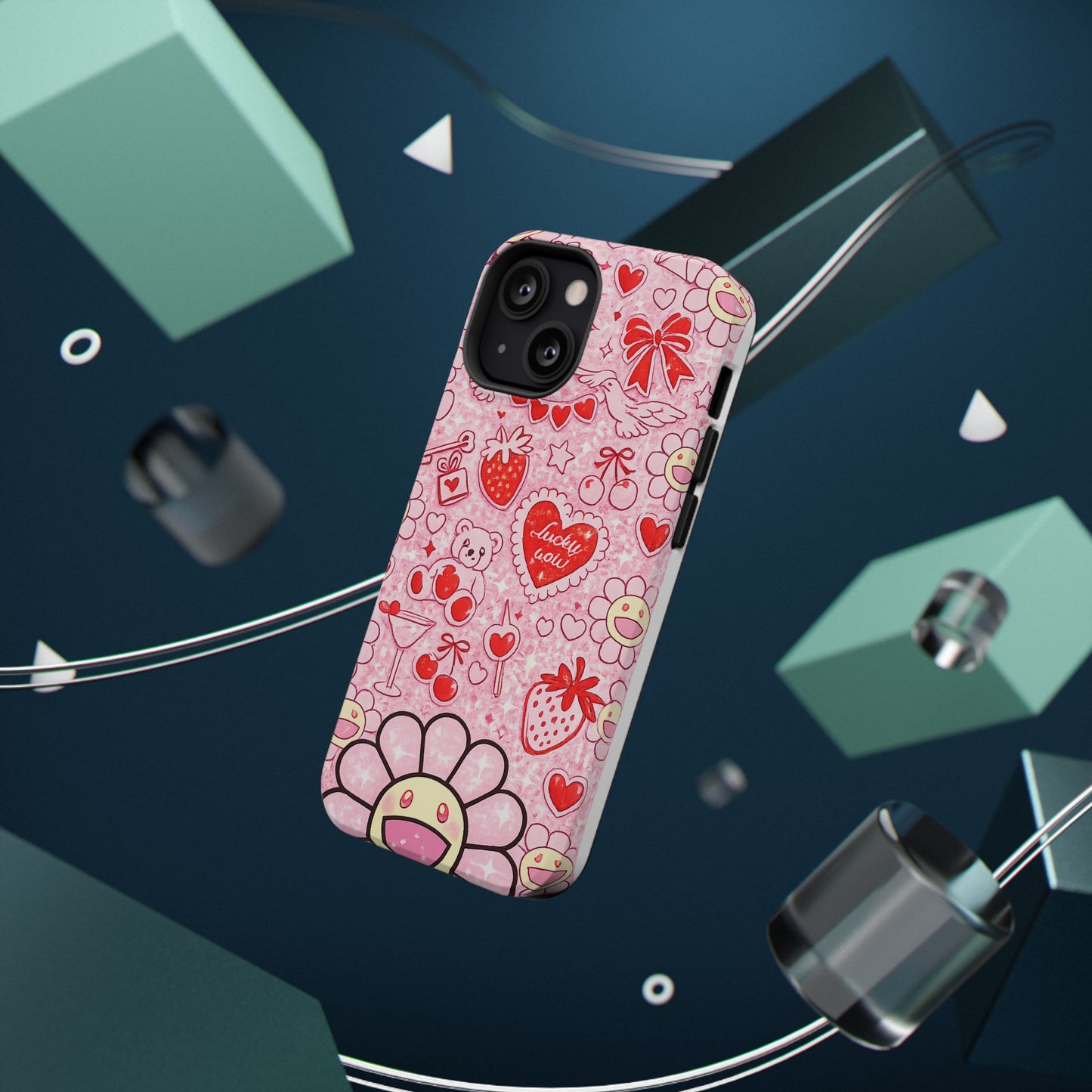 Cute Pink Kawaii Floral Phone Case — Impact-Resistant